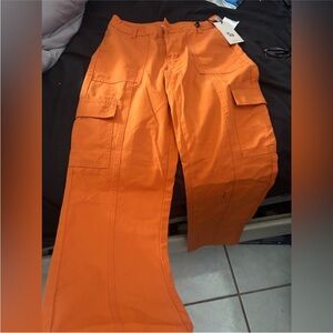 Womens Orange Cargo Pants